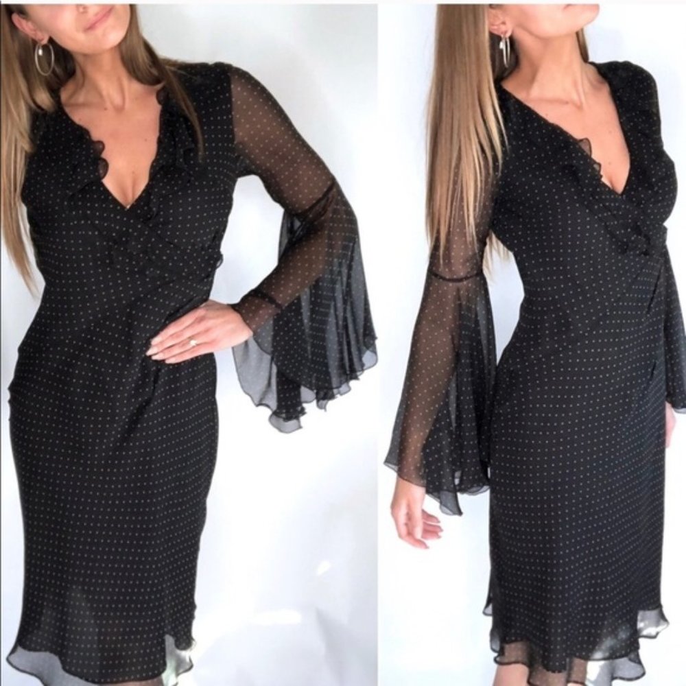 Vintage 90s Express Gothic Silk Dress Size 6
